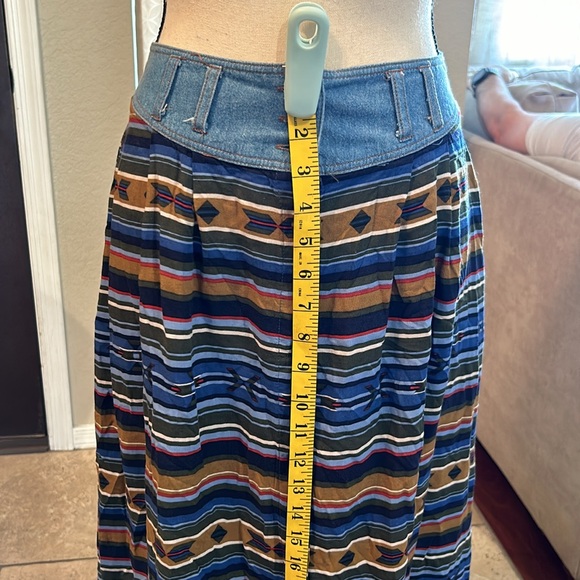 Southwest Denim and Rayon Skirt - Picture 6 of 10